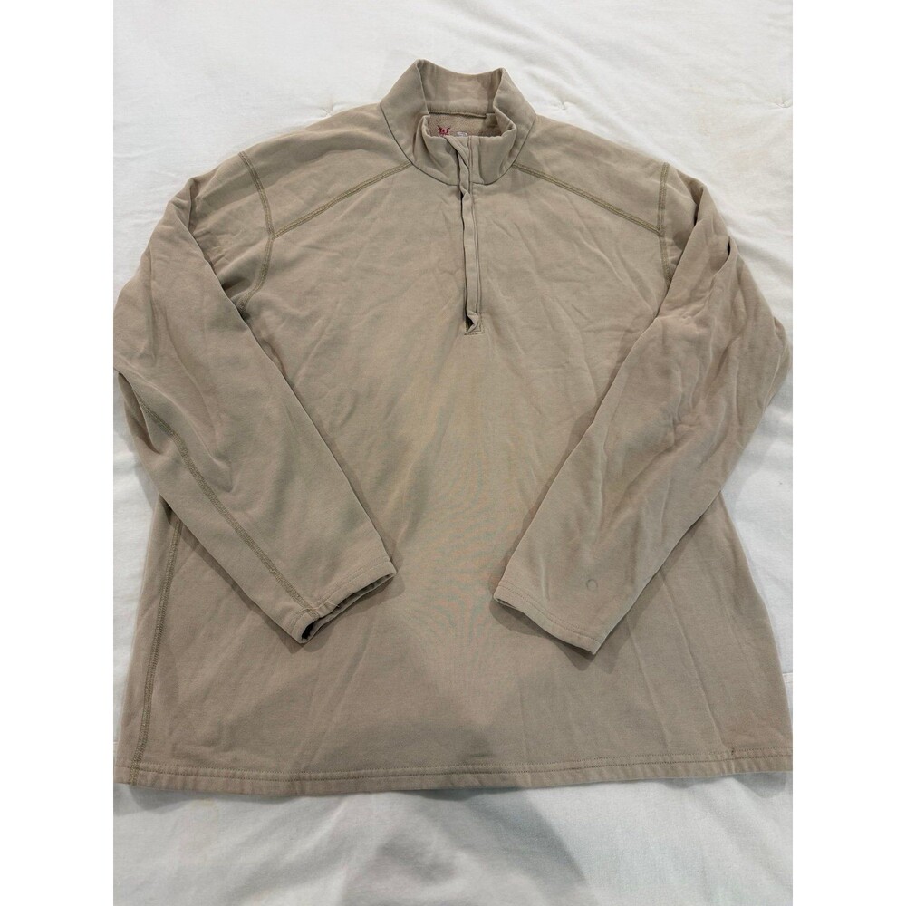 Drifire Men's Tan Quarter Zip Long Sleeve Sweatshirt Pullover large